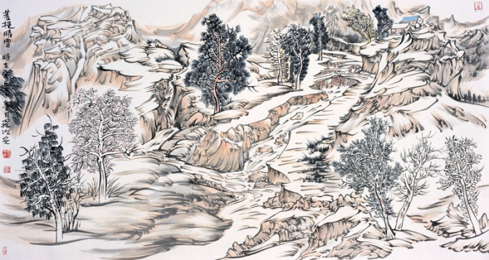 罗治安作品 菩提晴雪尺寸180<em></em>x98cm