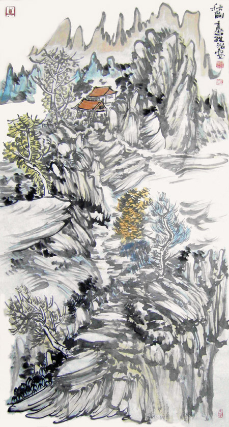 罗治安作品 秋韵尺寸68x138cm