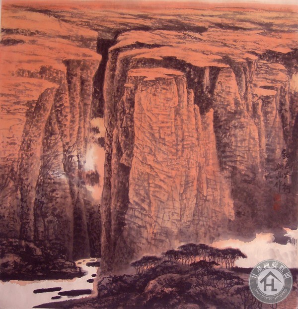 谭翃晶作品 红色太行96x96
