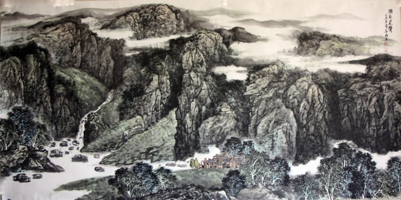 谭翃晶作品 涧底泉声124x248