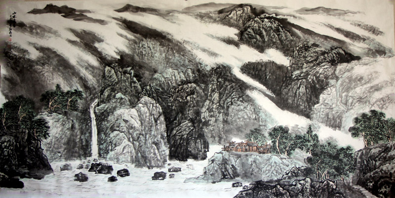 谭翃晶作品 山水清音124x248
