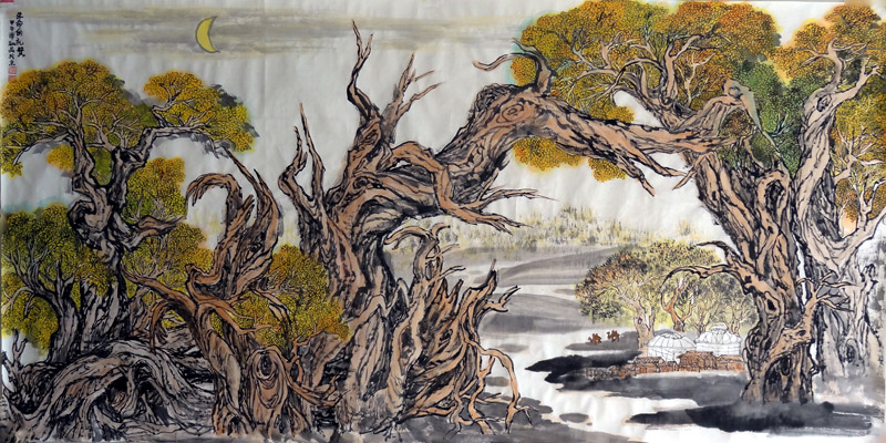 谭翃晶作品 生命的礼赞124x248