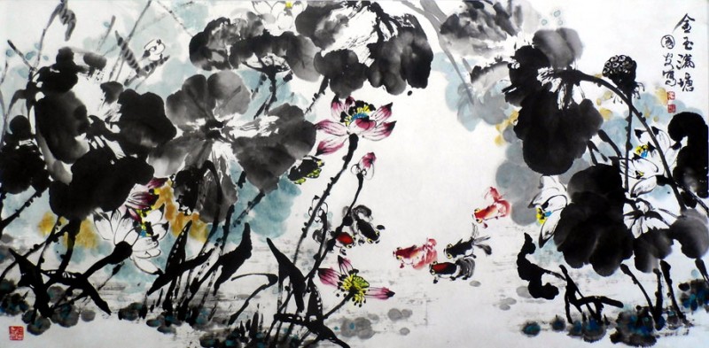 崔国安作品 金玉满塘五180<em></em>x87