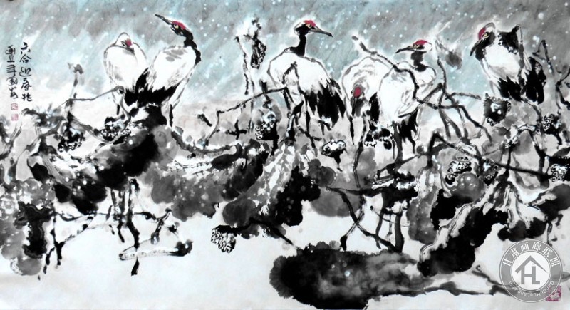 崔国安作品 六合迎春兆吉祥180<em></em>x87