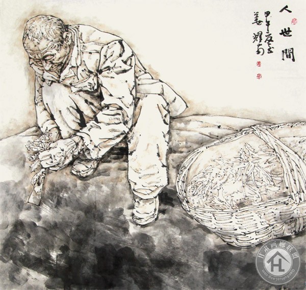 姜耀南作品 人世间(中国画)--97-97cm----2014