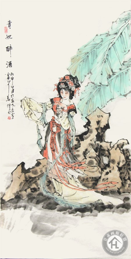 姜耀南作品 贵妃醉酒--136-69cm--2016---复件(1)