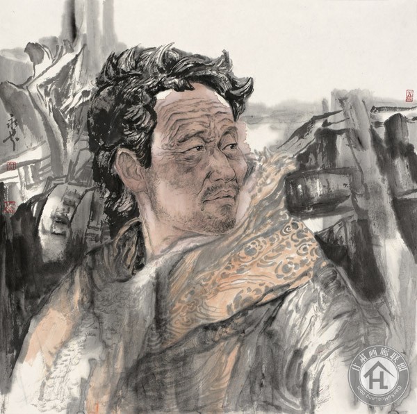 王永芬作品 草原牧民-68×68cm