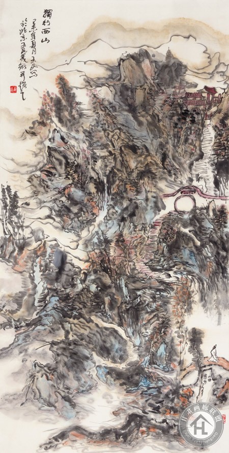 李玉民作品 独行西山2015136X68CM