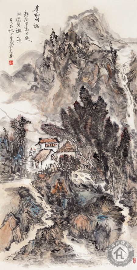 李玉民作品 房前闲话2015136X68CM
