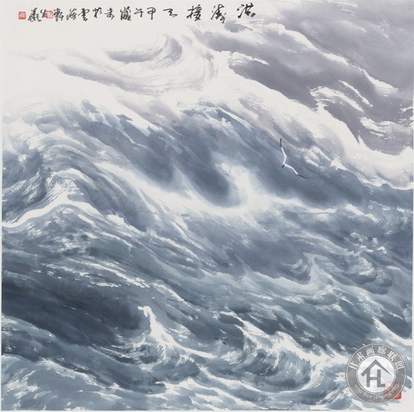 徐生华作品 洪涛接天--70<em></em>x70cm