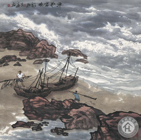 徐生华作品 渔歌唱晚-68cmX68cm