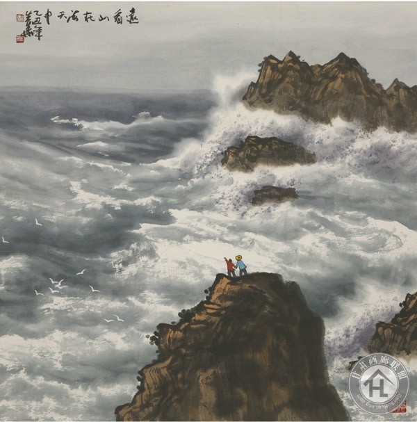 徐生华作品 远看山在海天中-68cmX68cm