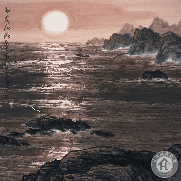徐生华作品-朝霞映海-68cmx68cm