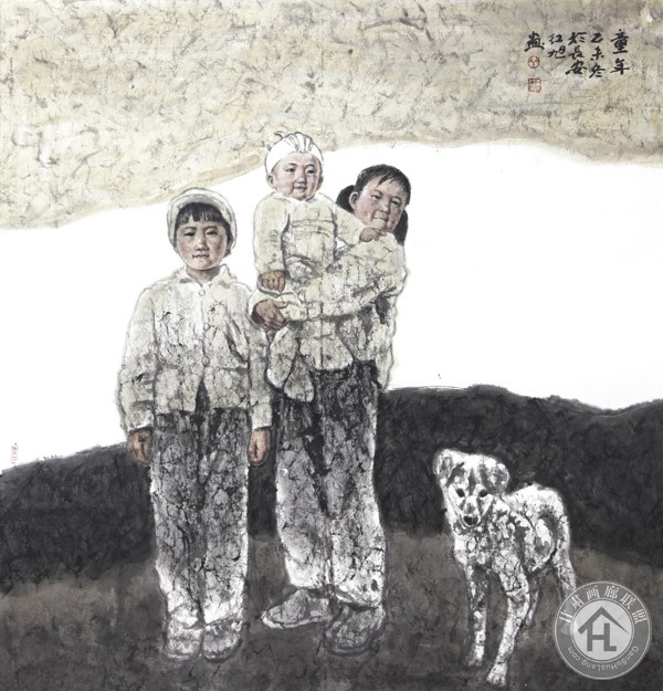艾红旭作品 童年-120<em></em>x120cm