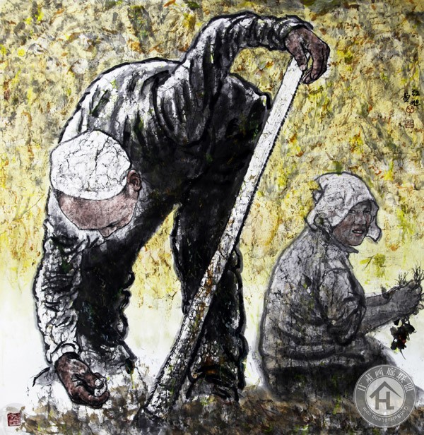 艾红旭作品 耕耘者-120<em></em>x120cm