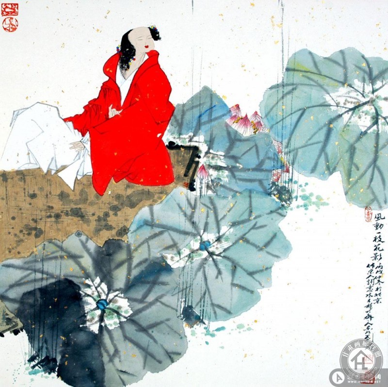 刘铭作品 风动一枝花影