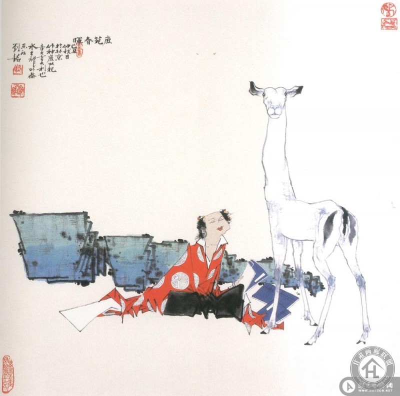 刘铭作品 鹿苑春晖