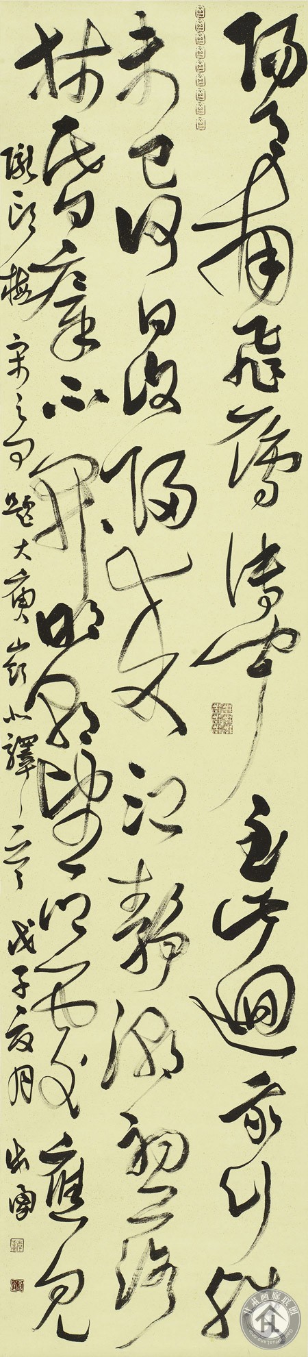 韩步勇 草书宋之问题大庾岭北驿2008年尺寸220cmX51cm
