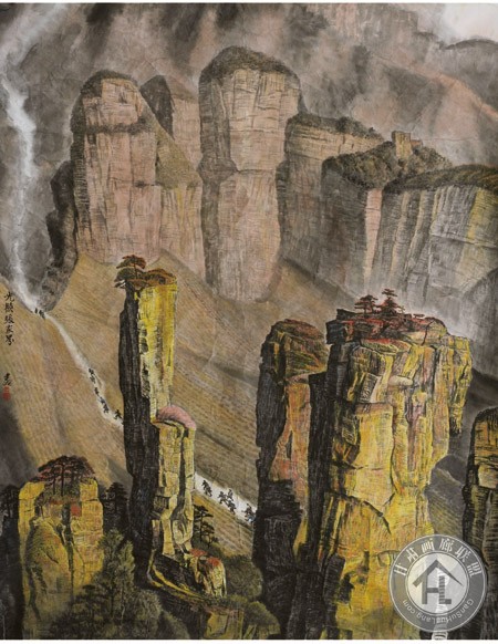 邹建源张家界山水系列作品 光照张家界(143cm×181cm)