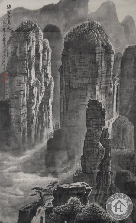 邹建源张家界山水系列作品 张家界晨光(59cm×97cm)