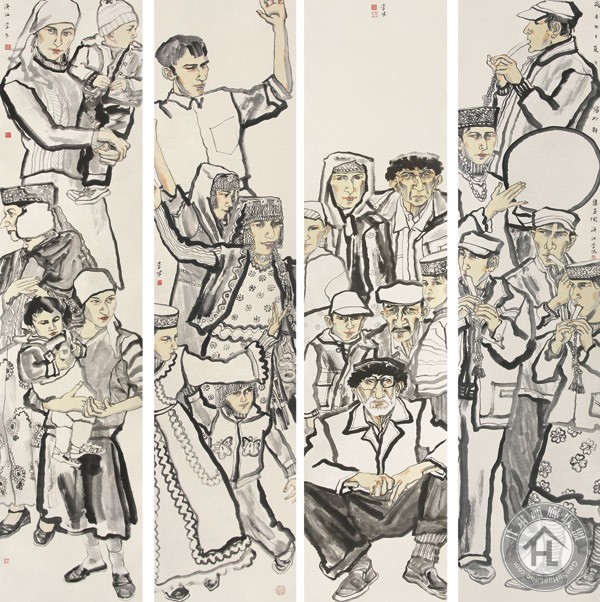 李冬《帕米尔纪事》52×235cm-x4