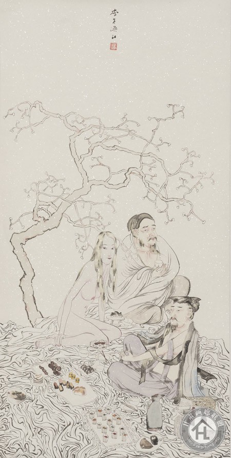 李冬《草地上的午餐》130cmx68cm