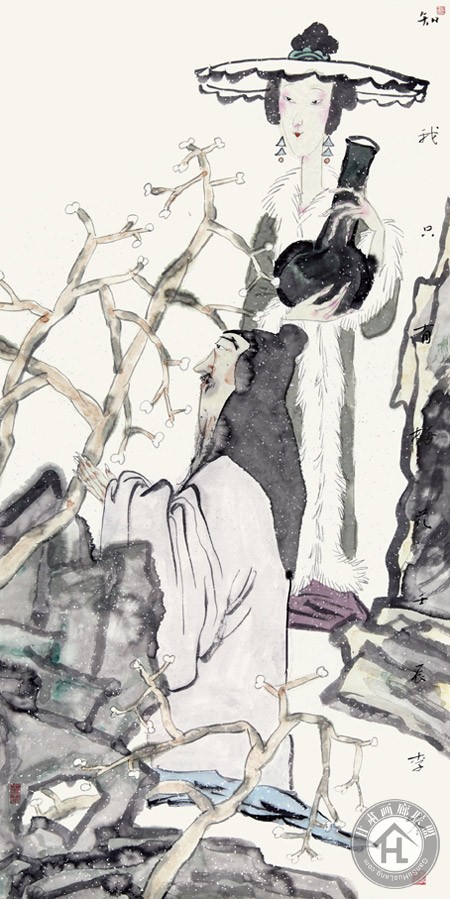 李冬-《知我只有梅花》-2012年-132×68cm