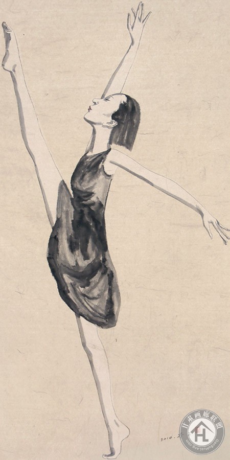 李冬-《舞者之二》2014年-136×68cm