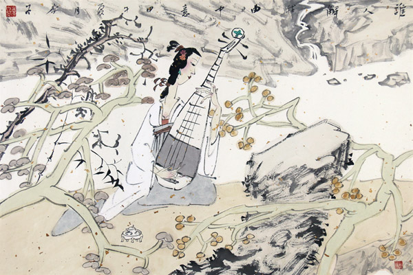 李冬-《谁人解我曲中意》2014年-45×68cm