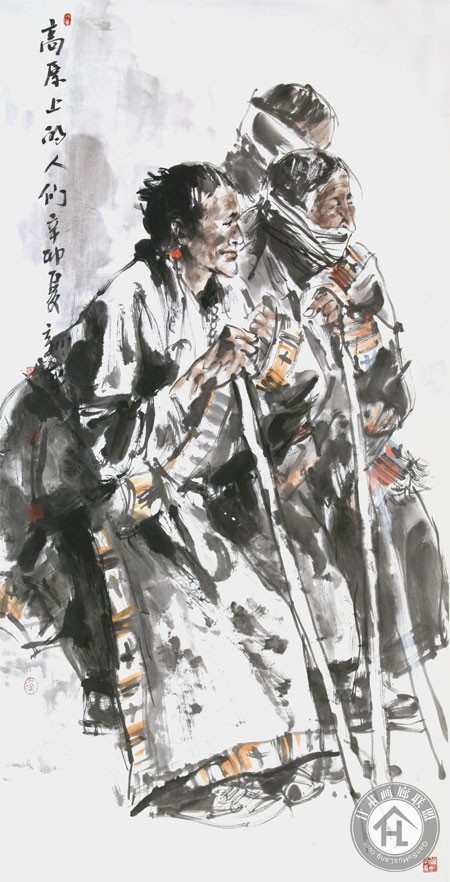 徐新平《藏民》2011年140×70cm