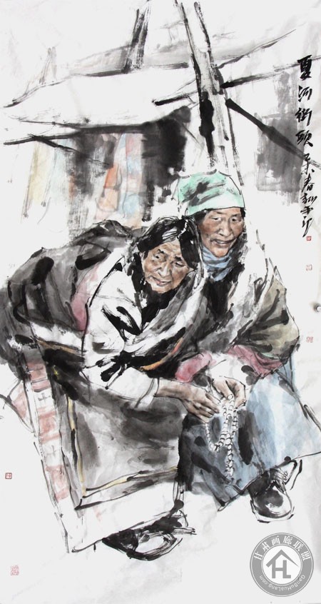 徐新平《夏河街头》190<em></em>x90CM