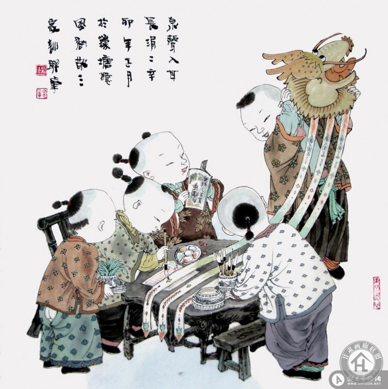 王家训工笔作品 泉声入耳长涓涓