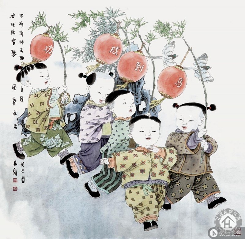 王家训工笔作品 心潮澎湃 天趣自成