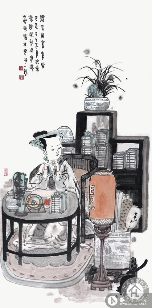 王家训作品 读罢传书意染心头