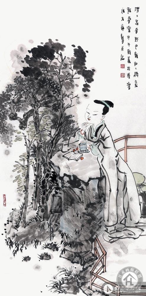 王家训作品 清清泉香野色新
