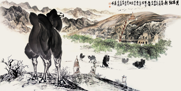 王作宝作品 莫高驼影