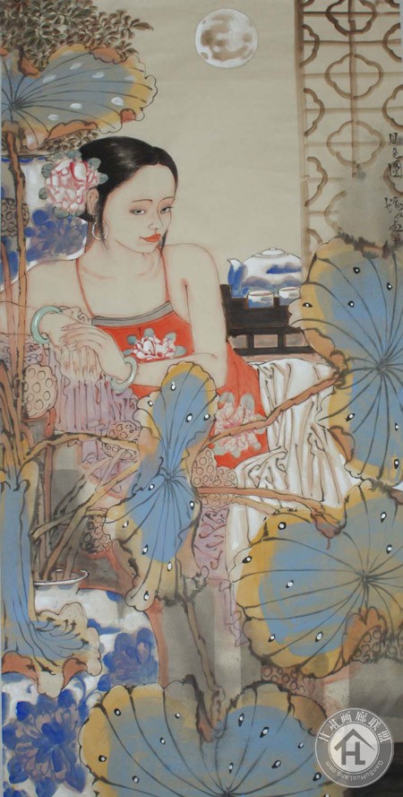 金增友作品 花好月圆系列六168x68cm