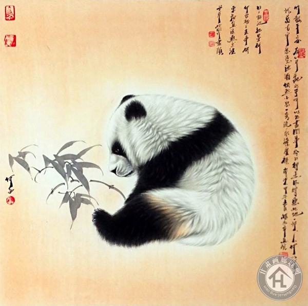 何西作品《竹报平安》68cm×68cm