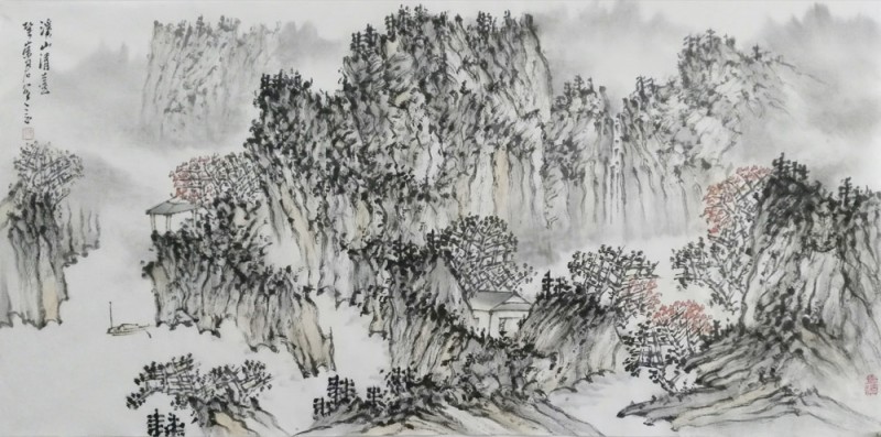 巩崇君山水画作品