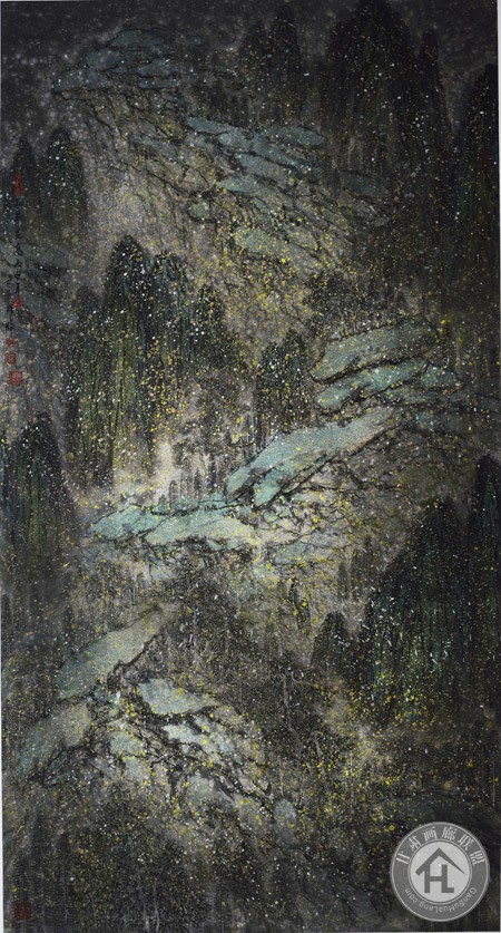 赵巨耀作品《山不在高》68cm×136cm