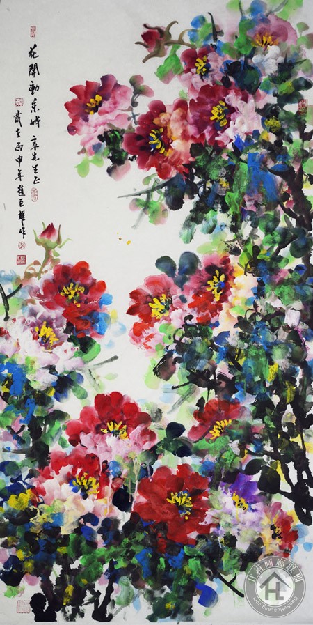 赵巨耀作品 花开动京城 68cm×136cm