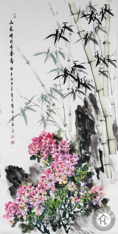 赵巨耀作品《山花图》68cm×136cm
