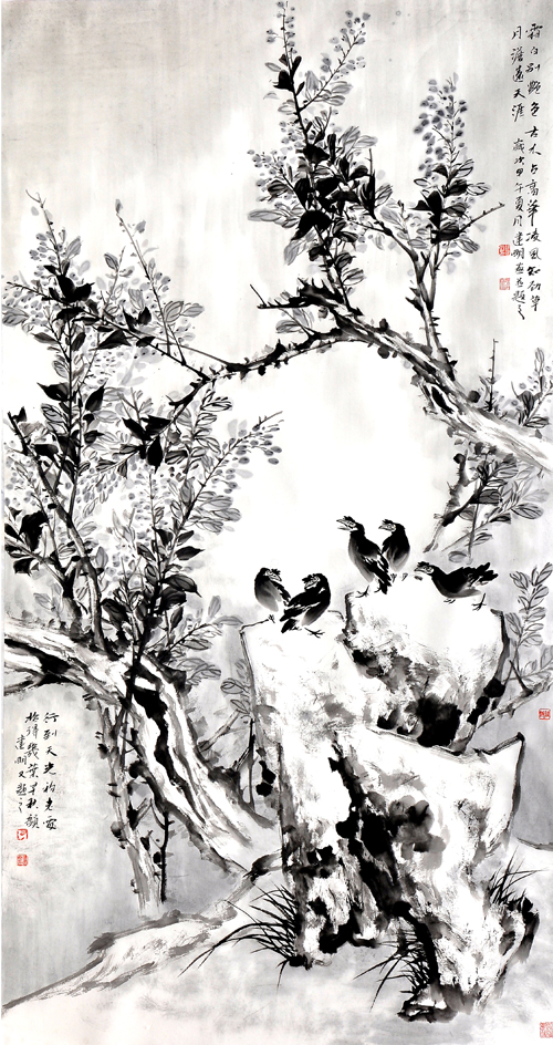 《拾得几页早秋韵》180cm×97cm 逄建明
