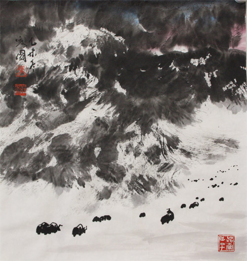 马万国国画作品45cmx48cm-1
