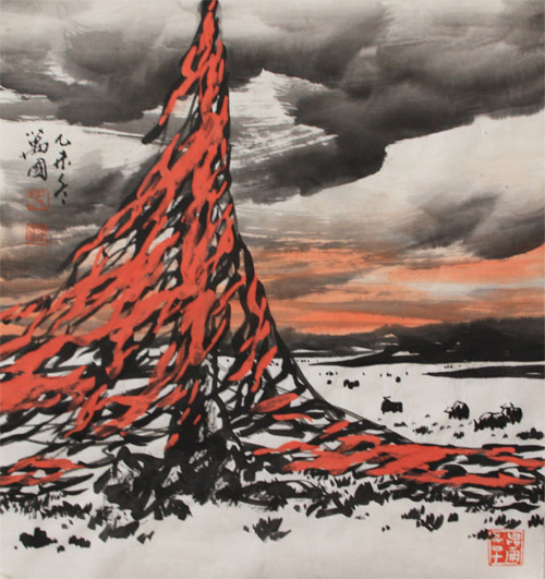 马万国国画作品45cmx48cm-2