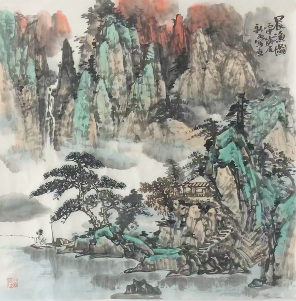 晨鱼图 68cm×68cm 余新民