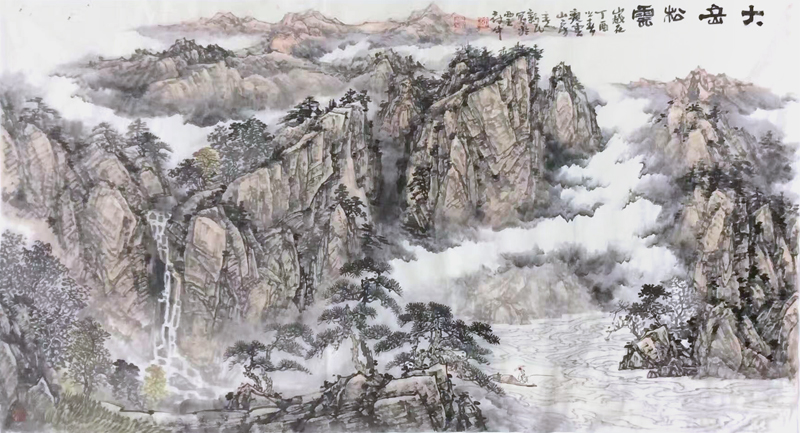 大岳松云180cm×96cm 余新民