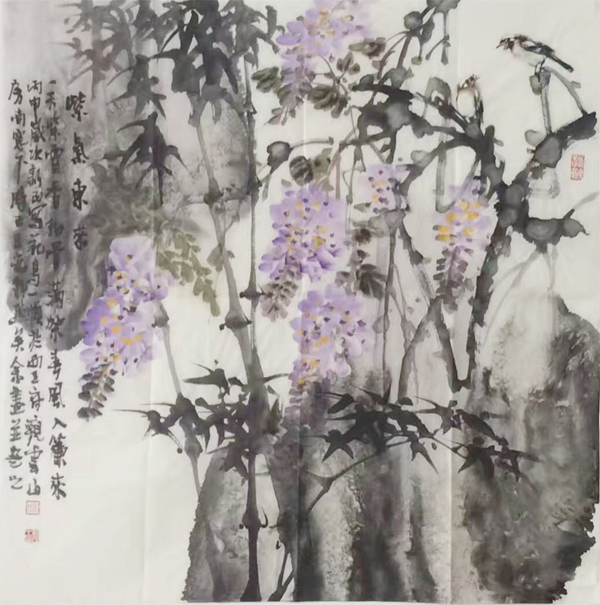 春风入簾68cm×68cm 余新民