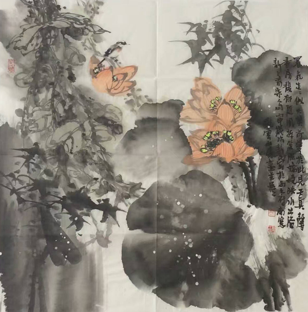 凝艳出浴 68cm×68cm 余新民