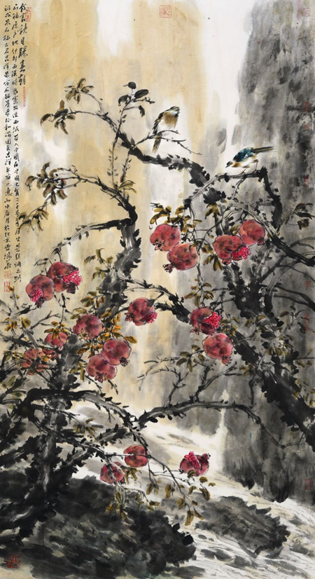《我言秋日胜春朝》138cmx68cm 曹瑞华作品